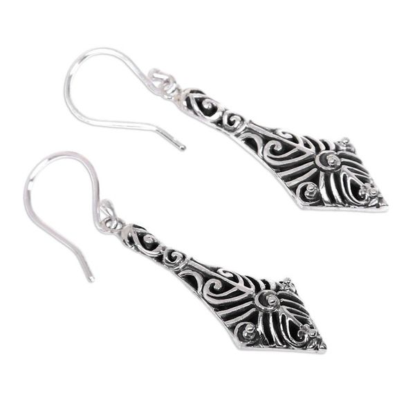 Alternate image for Sterling Silver 925 Handcrafted Balinese Dangle Earrings Flying Kites