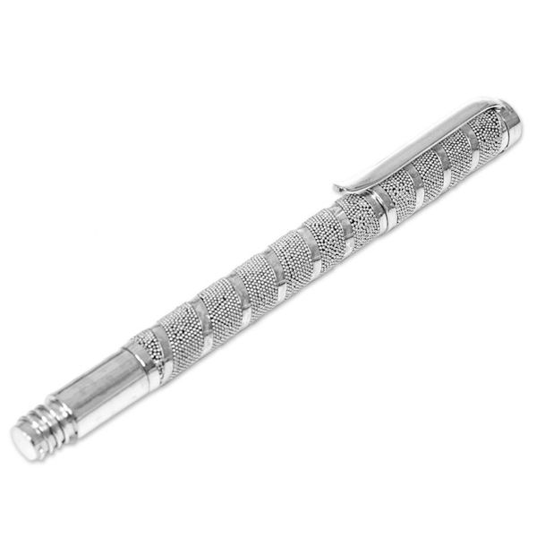 Alternate image for Hand Made Sterling Silver Ballpoint Pen from Indonesia Twirling Coral