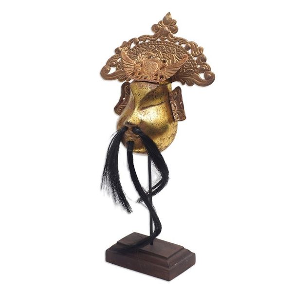 Alternate image for Gold Tone Wood and Copper Mask from Indonesia Master of Drama