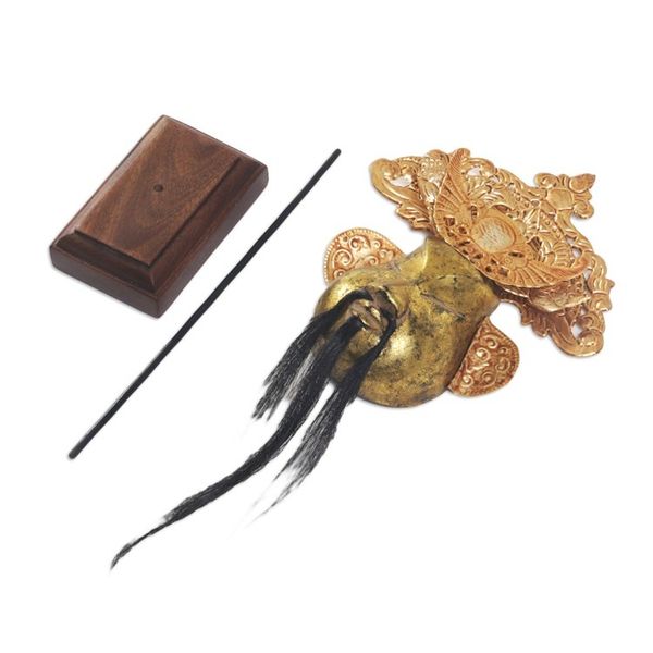 Alternate image for Gold Tone Wood and Copper Mask from Indonesia Master of Drama
