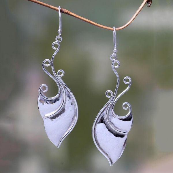 Alternate image for Handcrafted Balinese Butterfly Theme Silver Earrings Monarch Wings