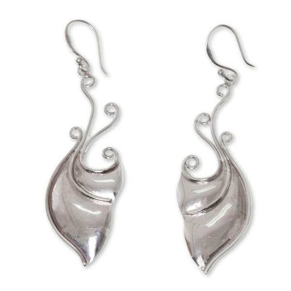 Alternate image for Handcrafted Balinese Butterfly Theme Silver Earrings Monarch Wings