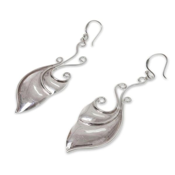Alternate image for Handcrafted Balinese Butterfly Theme Silver Earrings Monarch Wings