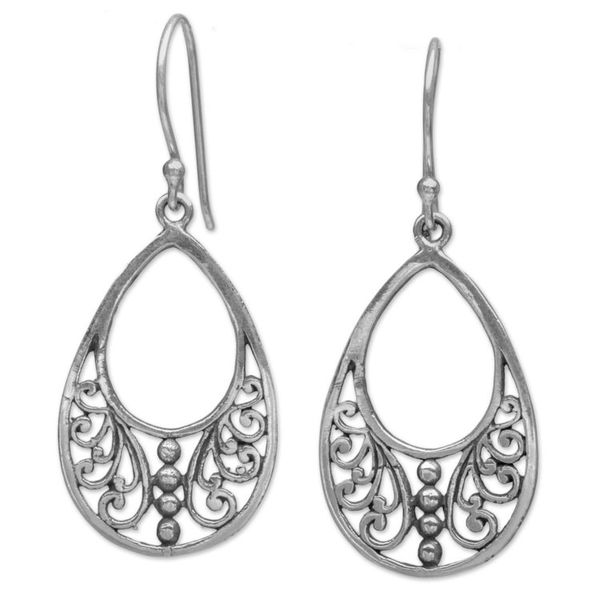 Alternate image for Sterling Silver Openwork Dangle Earrings from Indonesia Young Beauty