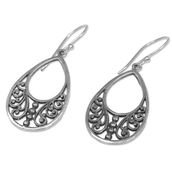 Alternate image for Sterling Silver Openwork Dangle Earrings from Indonesia Young Beauty