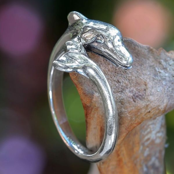 Alternate image for Sterling Silver Dolphin Ring with High Polished Finish Lovely Dolphin