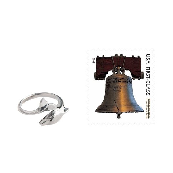 Alternate image for Sterling Silver Dolphin Ring with High Polished Finish Lovely Dolphin