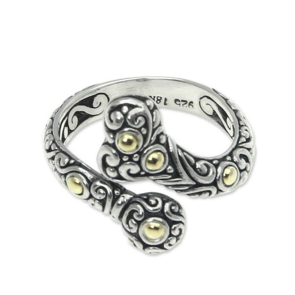Alternate image for Gold accent wrap ring Heartfelt Embrace