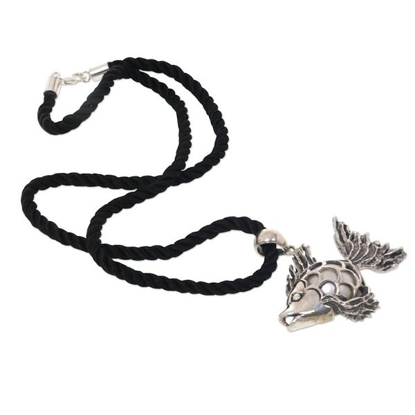 Alternate image for Sterling Silver Goldfish Necklace with a Cultured Mabe Pearl Iridescent Goldfish