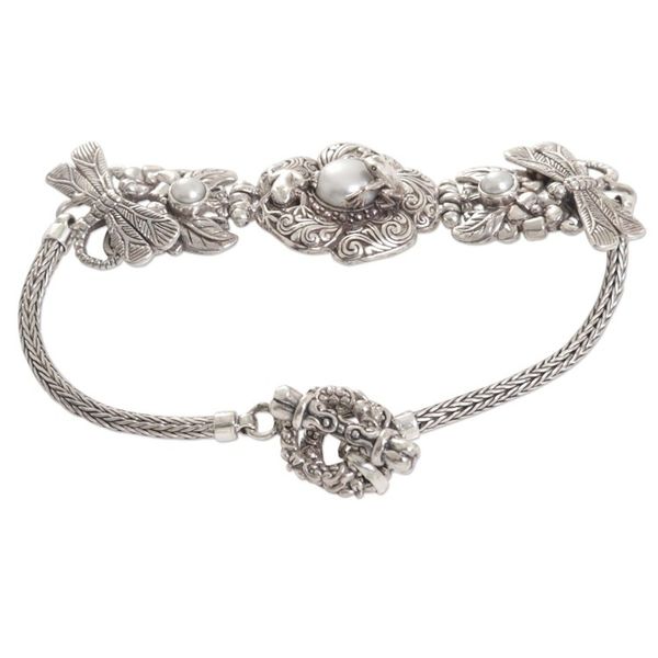 Alternate image for Cultured Pearl Sterling Silver Bracelet Handmade Indonesia Energy of Life
