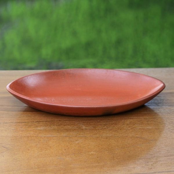 Alternate image for Handcrafted Terracota Ceramic Serving Plate Perahu