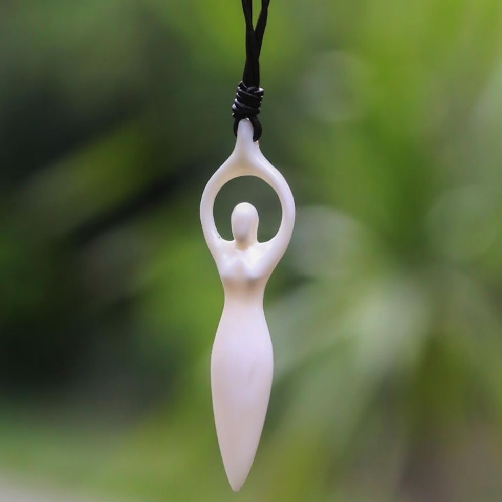 Modern Artisan Crafted Balinese Pendant Necklace 'Greet the Sun'