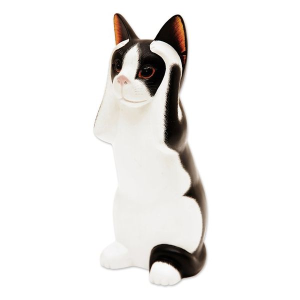 Alternate image for Albesia Wood Sculpture Hear No Evil Spotted Cat