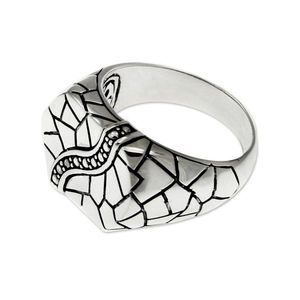 Alternate image for Mens sterling silver ring Cobblestones