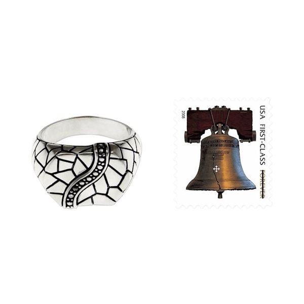 Alternate image for Mens sterling silver ring Cobblestones