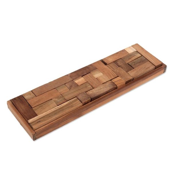 Alternate image for Hand Crafted Recycled Teak Wood Puzzle from Java Tray of Fun