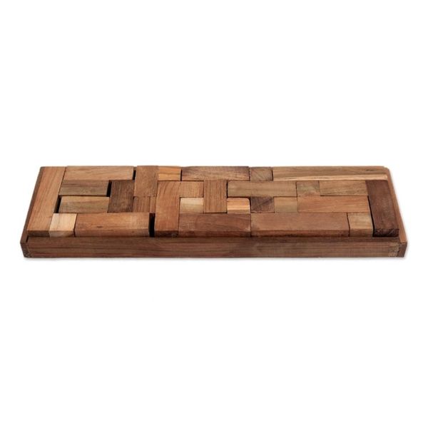Alternate image for Hand Crafted Recycled Teak Wood Puzzle from Java Tray of Fun