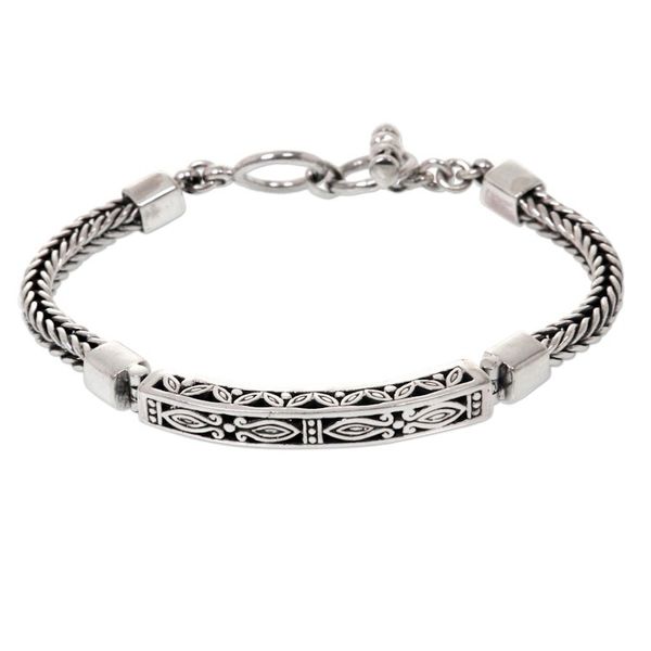Alternate image for Hand Crafted Engraved Sterling Silver Bracelet from Bali Bali Bagus