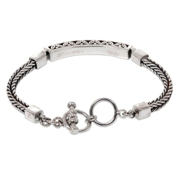 Alternate image for Hand Crafted Engraved Sterling Silver Bracelet from Bali Bali Bagus