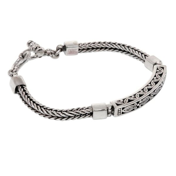 Alternate image for Hand Crafted Engraved Sterling Silver Bracelet from Bali Bali Bagus