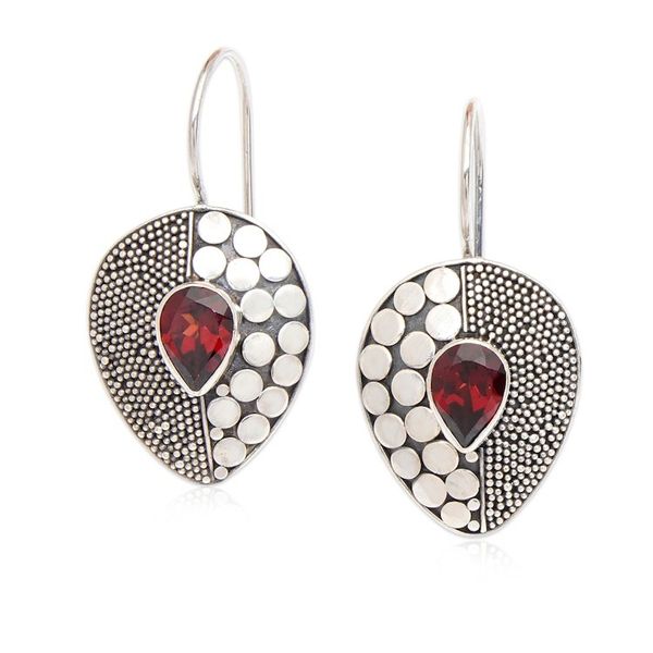 Alternate image for Fair Trade Garnet and Silver Earrings from Bali Scarlet Sincerity