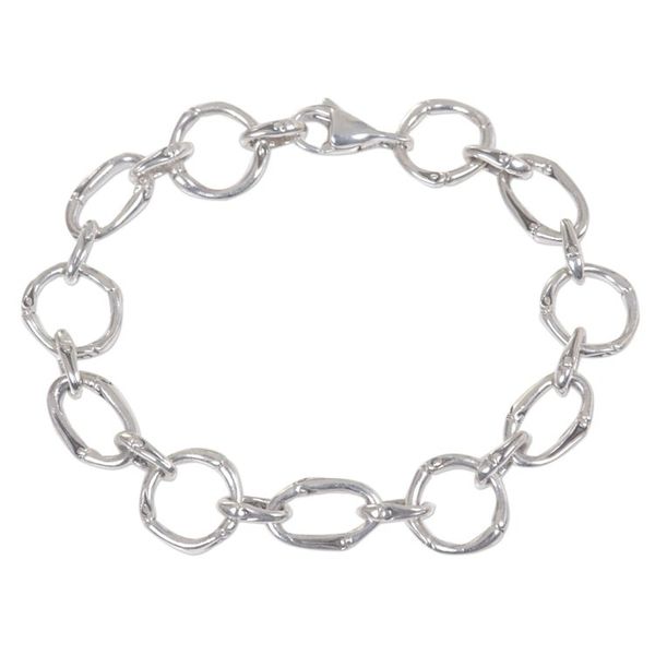 Alternate image for Handcrafted Sterling Silver Engraved Link Bracelet from Bali Bamboo Chain