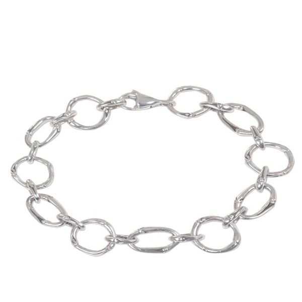 Alternate image for Handcrafted Sterling Silver Engraved Link Bracelet from Bali Bamboo Chain