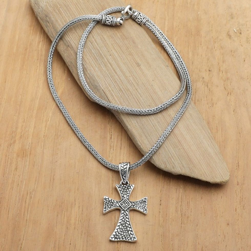 Silver Maltese Cross Necklace 'Christianity'