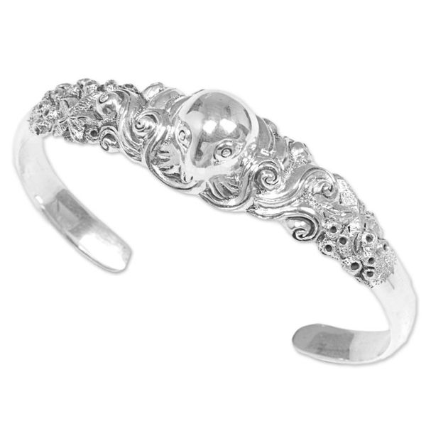 Alternate image for Sterling Silver Cuff Bracelet of an Octopus from Indonesia Octopus of the Deep