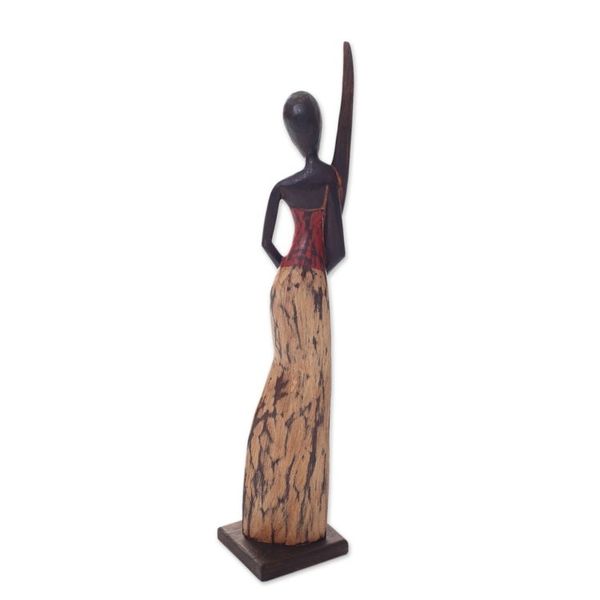 Alternate image for Handcrafted Artisan Sculpture of Woman with Didgeridoo Didgeridoo Lady