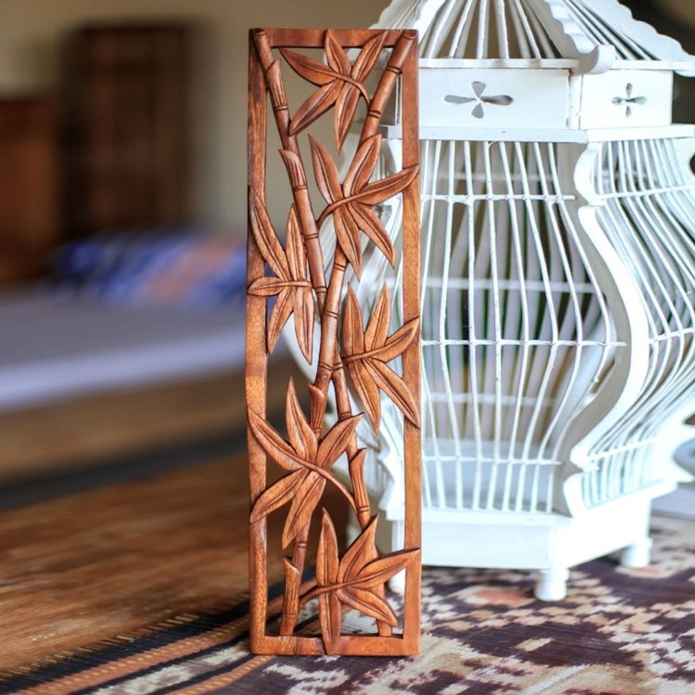 Wood relief panel 'Bamboo Forest'