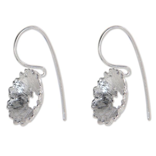 Alternate image for Flower Jewelry Sterling Silver Earrings Handmade in Bali Crown Anemone