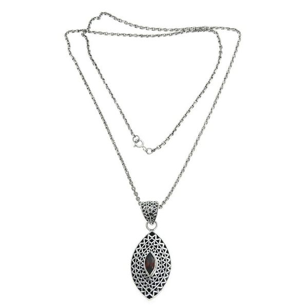 Alternate image for Garnet pendant necklace Java Shield