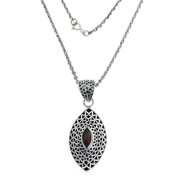 Alternate image for Garnet pendant necklace Java Shield