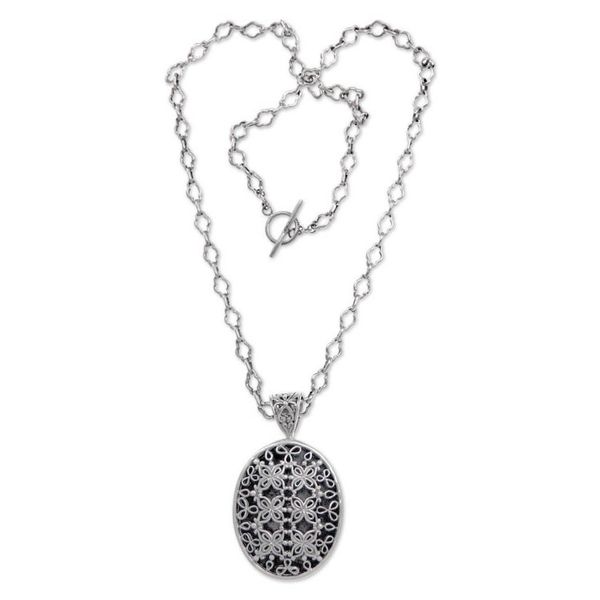 Alternate image for Sterling silver pendant necklace Jasmine at Night