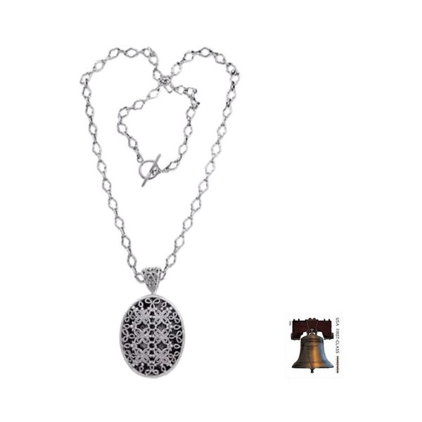 Alternate image for Sterling silver pendant necklace Jasmine at Night