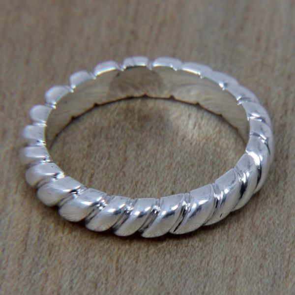 Alternate image for Artisan Crafted Balinese Sterling Silver Band Ring Halo Rope