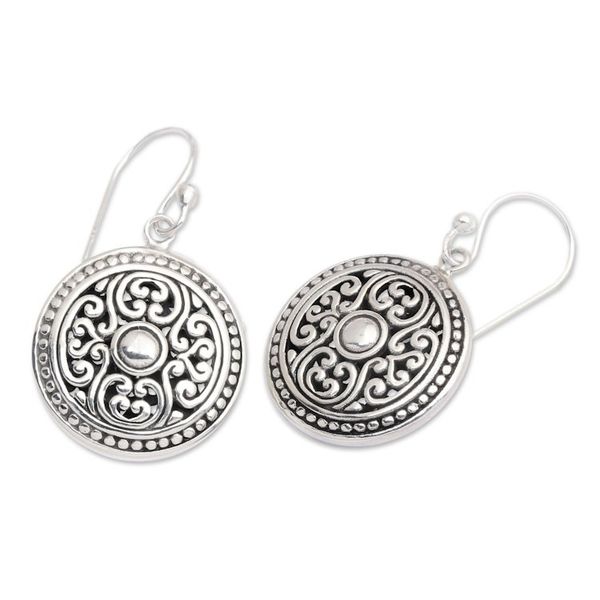 Alternate image for Handcrafted Sterling Silver Dangle Earrings from Bali Perfect Alignment
