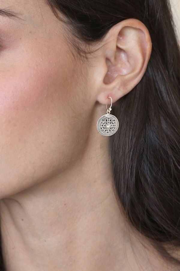 Alternate image for Handcrafted Sterling Silver Dangle Earrings from Bali Perfect Alignment