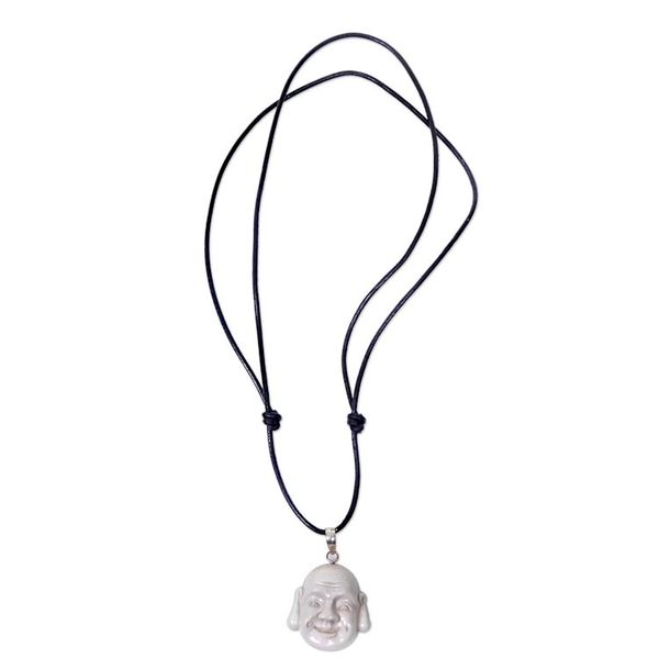 Alternate image for Balinese Laughing Buddha Unisex Pendant Necklace Jovial Balinese Buddha