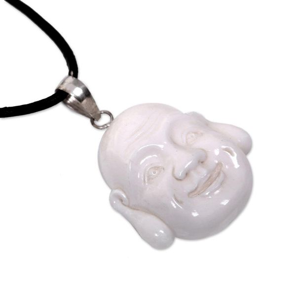 Alternate image for Balinese Laughing Buddha Unisex Pendant Necklace Jovial Balinese Buddha