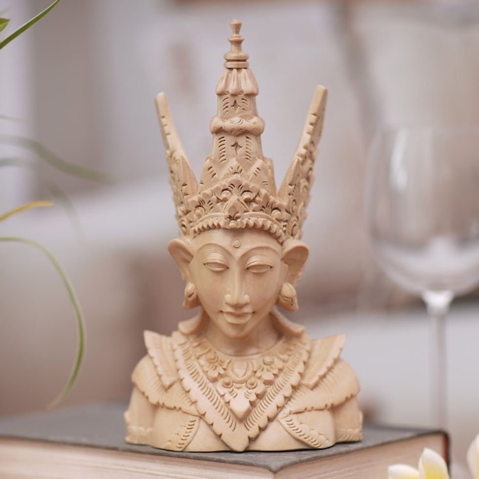 Indonesian Art Wood Sculpture of Rama Hindu Legend Carving 'Rama'