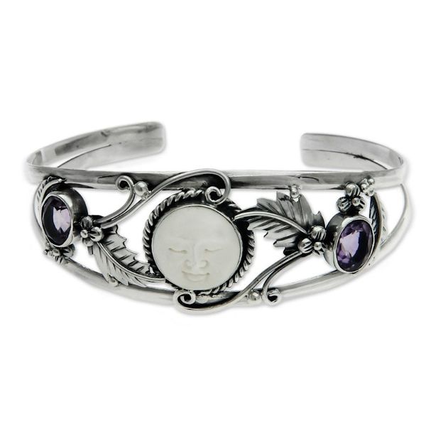 Alternate image for Amethyst cuff bracelet Night Goddess