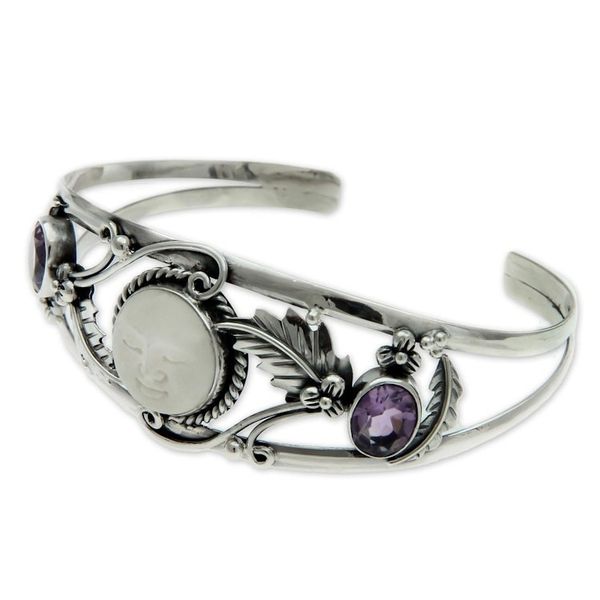 Alternate image for Amethyst cuff bracelet Night Goddess