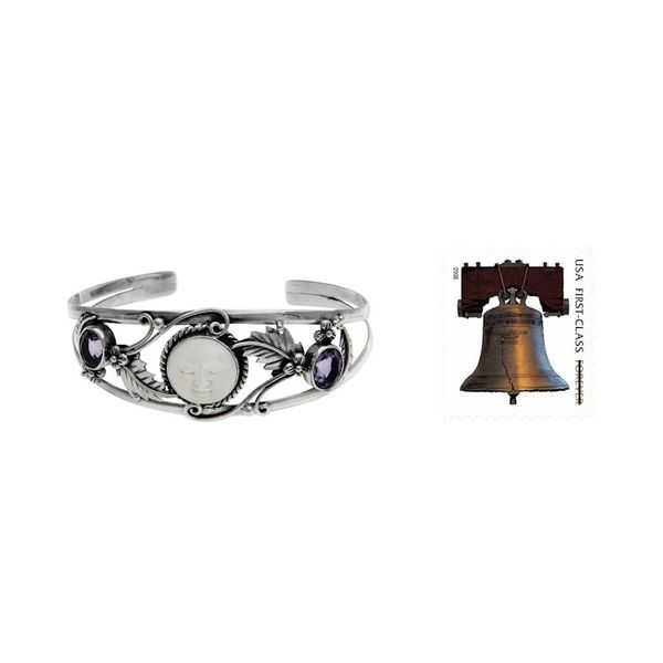 Alternate image for Amethyst cuff bracelet Night Goddess