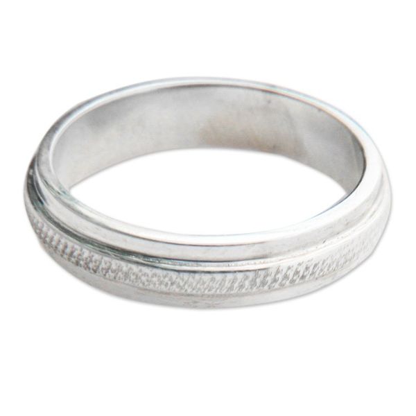 Alternate image for Fair Trade Artisan Jewelry Sterling Silver Band Ring Artful