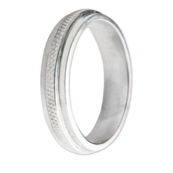Alternate image for Fair Trade Artisan Jewelry Sterling Silver Band Ring Artful