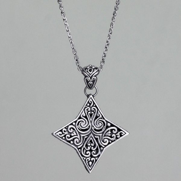 Alternate image for Balinese Floral Star Handmade Silver Necklace Star of Bali