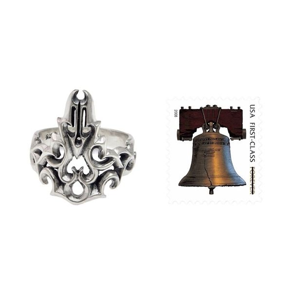 Alternate image for Modern Abstract Sterling Silver Mens Ring Handmade in Bali Tongues of Fire