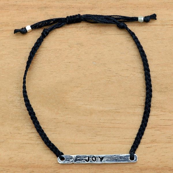 Alternate image for Joy Inspirational Jewelry Bracelet with 925 Silver Joy in Black